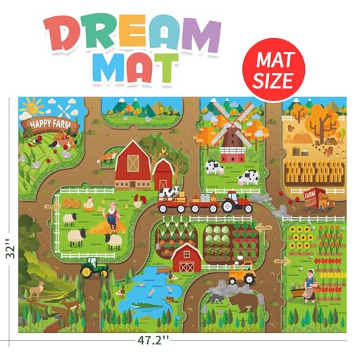 Oriate Kids Toy Dream Mat Happy Farm Activity Playmat, Parent-Child Interaction Game Rug, Ideal Children's Educational Floor Mats for Bedroom Playroom Play and Learn 552-F - Image 3