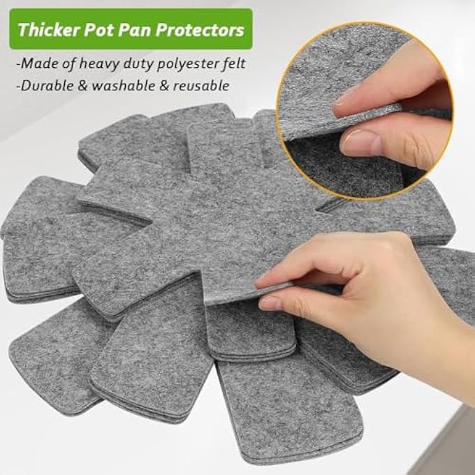 Lonimia 9Pcs Pot  Pan Protectors Set  NonSlip Cookware Dividers For Stacking Anti Scratch Pads For GlassCeramicNonstick Pans  Kitchen Storage Organizer For Arabic Pots - Image 5