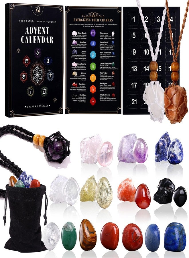 Naler 24 Pcs Crystals and Healing Stones for Christmas Gifts - Christmas Healing Crystals Set, Ideal Gifts for Adult Women- Educational & Mindful Holiday Surprise - Image 1