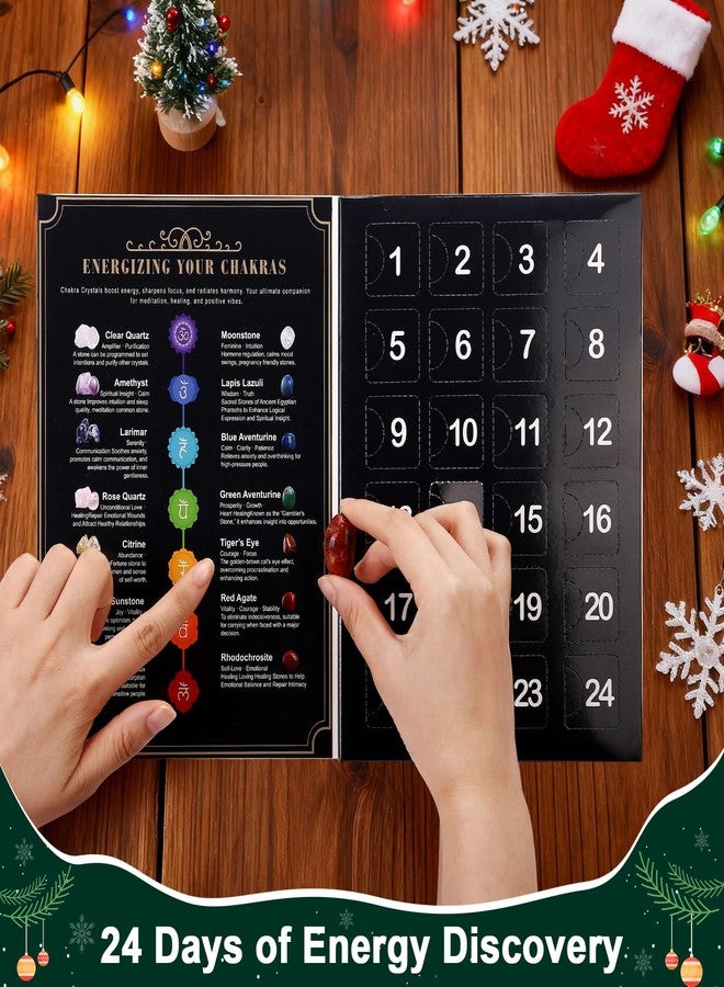 Naler 24 Pcs Crystals and Healing Stones for Christmas Gifts - Christmas Healing Crystals Set, Ideal Gifts for Adult Women- Educational & Mindful Holiday Surprise - Image 5