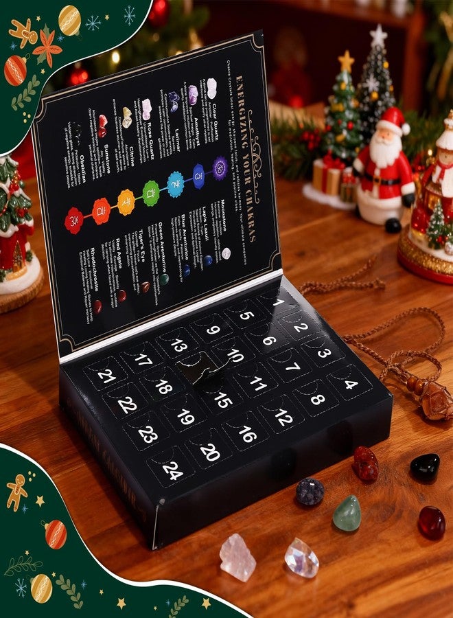 Naler 24 Pcs Crystals and Healing Stones for Christmas Gifts - Christmas Healing Crystals Set, Ideal Gifts for Adult Women- Educational & Mindful Holiday Surprise - Image 3