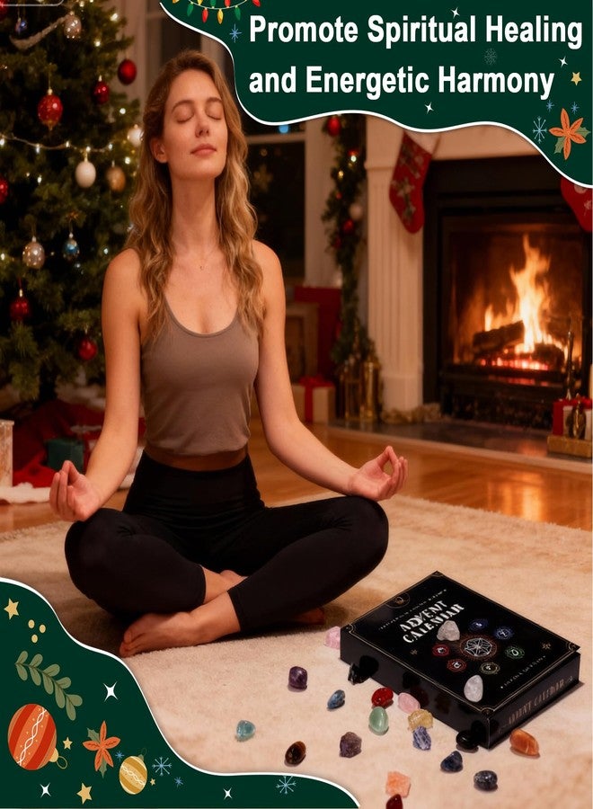 Naler 24 Pcs Crystals and Healing Stones for Christmas Gifts - Christmas Healing Crystals Set, Ideal Gifts for Adult Women- Educational & Mindful Holiday Surprise - Image 4