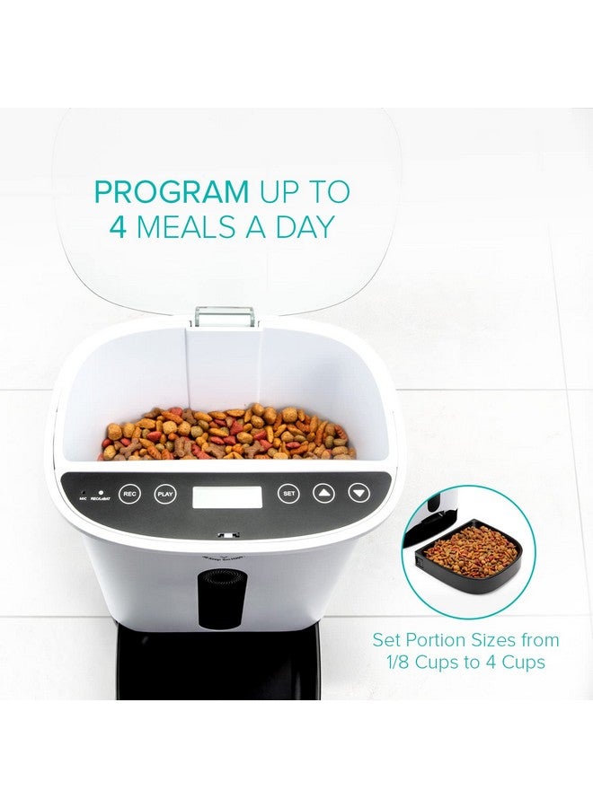 Arf Pets Automatic Pet Feeder Food Dispenser For Dogs, Cats & Small Animals  Features Distribution Alarms, Portion Control & Voice Recording  Timer Programmable Up To 4 Meals A Day - Image 4