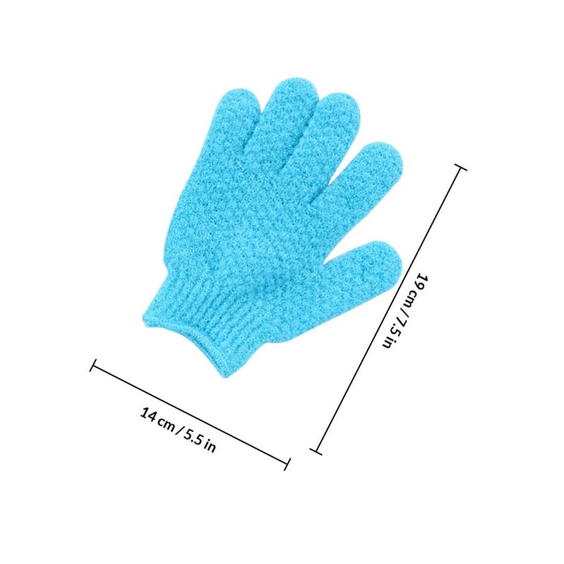 Exfoliating Gloves 4 Pcs Bath Mitts Five Fingers Body Scrubber Dead Skin Removal with Hanging Loop - Image 3