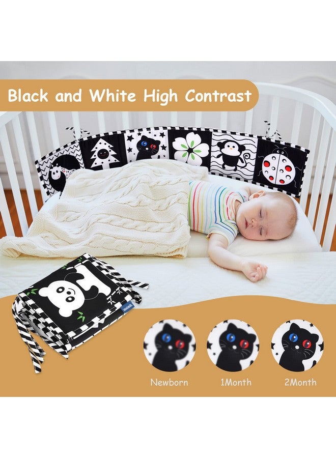 Vicloon Black And White Baby Toys, High Contrast Baby Book For Newborn 0 3 3 6 Months, Infant Tummy Time Toys, Early Education Sensory Toys, Visual Stimulation Folding Cloth Book For Boys Girls - Image 5