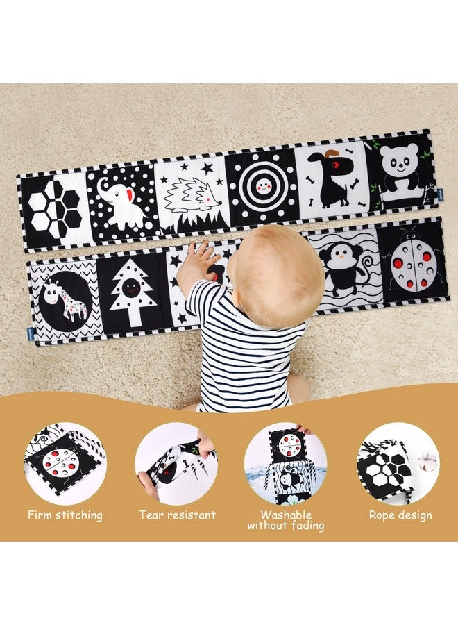 Vicloon Black And White Baby Toys, High Contrast Baby Book For Newborn 0 3 3 6 Months, Infant Tummy Time Toys, Early Education Sensory Toys, Visual Stimulation Folding Cloth Book For Boys Girls - Image 3