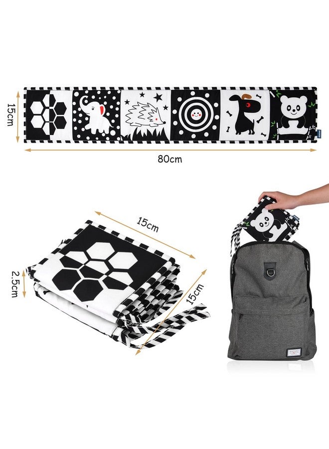 Vicloon Black And White Baby Toys, High Contrast Baby Book For Newborn 0 3 3 6 Months, Infant Tummy Time Toys, Early Education Sensory Toys, Visual Stimulation Folding Cloth Book For Boys Girls - Image 2
