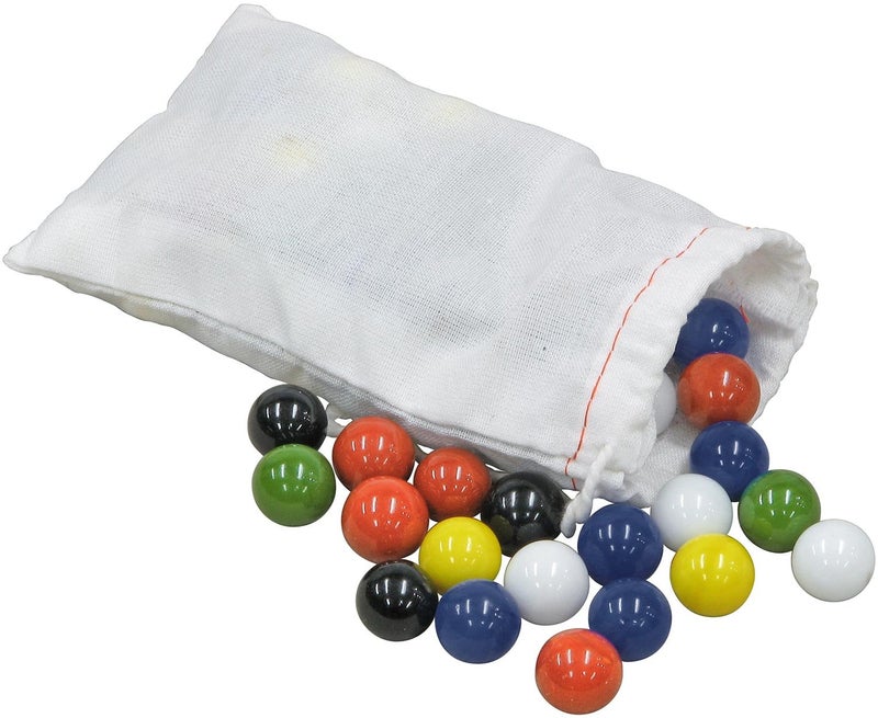 Maple Landmark Marbles for Chinese Checkers, 60 pc, 10 each of 6 colors - Made in USA. - Image 1