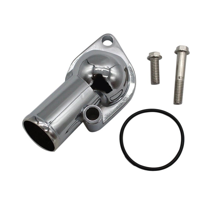 Water Neck Thermostat Housing 15 Degree 350 454 Small Big Block for SBC BBC Chevy Chrome - Image 1