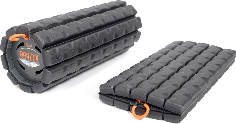 Brazyn Morph Foam Roller (Bravo-Midnight) Collapsible Travel Foam Roller for Pain Relief, Workout Muscle Recovery, Back Massager, Deep Tissue Leg Massage, Back Cracker, Stretcher; Small, Portable - Image 1