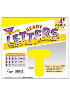Trend Enterprises Trend Yellow 4" Casual Uppercase Ready Letters, Bulletin Board Decor, 4-Inch, 75 Pieces  - Image 3