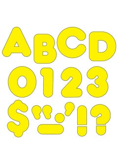 Trend Enterprises Trend Yellow 4" Casual Uppercase Ready Letters, Bulletin Board Decor, 4-Inch, 75 Pieces  - Image 1