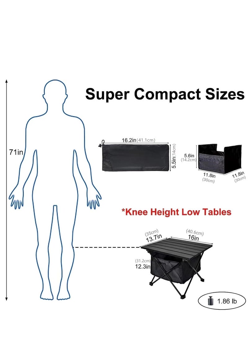 KASTWAVE Portable Lightweight Camping Folding Table, with Storage Bag, Camping Side Table with Aluminum Table Top, Water-Proof Beach Table, Easy Carrying for Camp, Beach, Picnics, Hiking, Fishing - Image 3