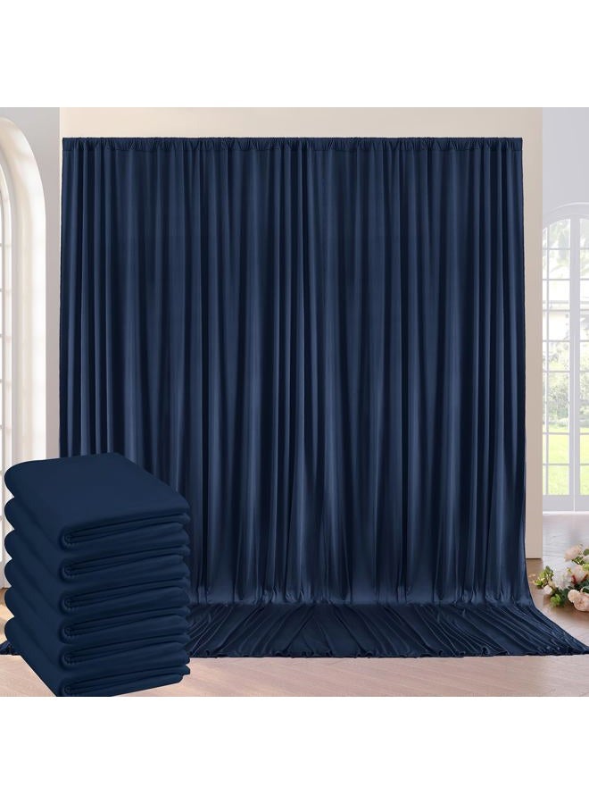 NSSONBEN 30ft×10ft Wrinkle Free Navy Blue Backdrop Curtains for Parties, 6 Panels 5×10ft Thick Silky Polyester Navy Photo Backdrop Drapes Curtains for Graduation Party Birthday Baby Shower Wedding Photography - Image 1