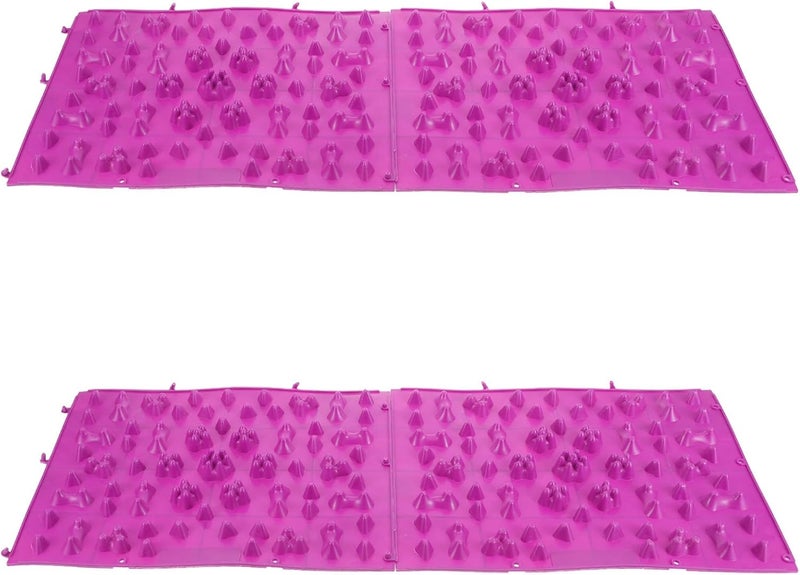 4pcs Foot Massage Plate Pebble Mat Acupressure Reflexology Mat for Improved Home and Office Use Purple - Image 1