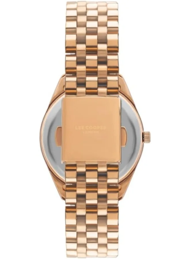 لي كوبر Women's 2035 Movement Watch, Analog Display and Metal Strap - LC07831.490, Rose Gold