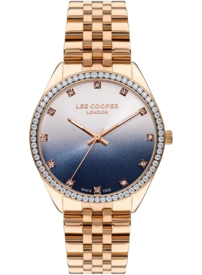 لي كوبر Women's 2035 Movement Watch, Analog Display and Metal Strap - LC07831.490, Rose Gold
