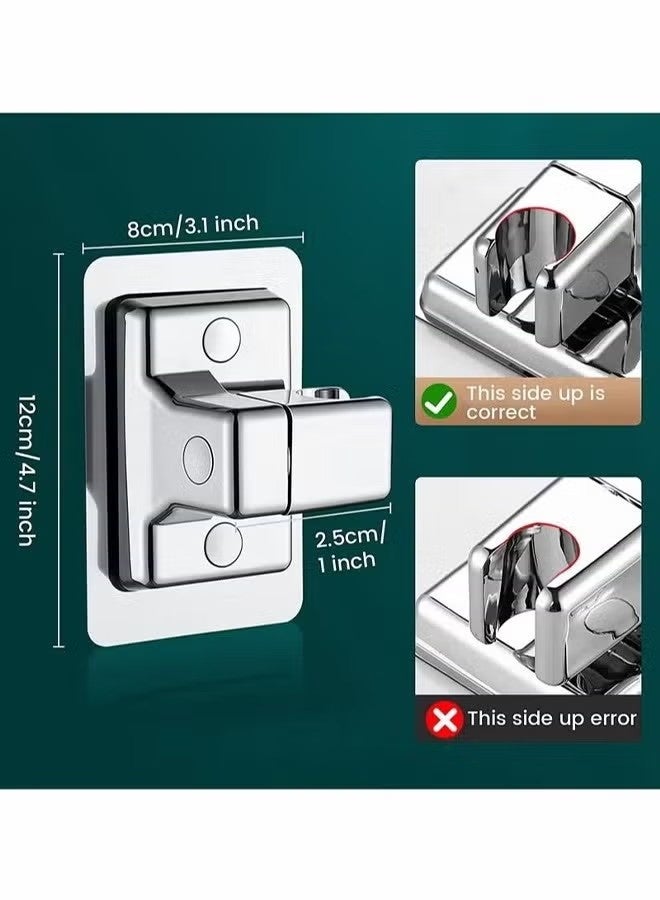 حامل رأس الدش، حامل رأس دش بلاستيكي عالمي محمول باليد، حامل قابل للتعديل للتثبيت على الحائط في الحمام مع لاصق - Image 5