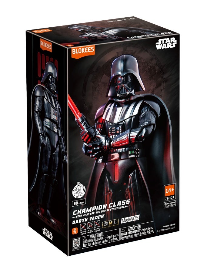 Blokees Star Wars Darth Vader Champion Class Model Kit | Buildable Poseable Action Figure with Lightsaber and Interchangeable Hands | Collectible Toy for Kids Age 14+ and Fans - Image 1