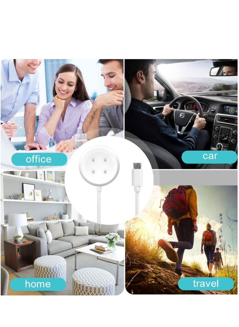 1pcs for Google Pixel Watch 2 1m USB Type-C Magnetic Fast Charging Cable (White)