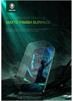 GREEN LION 9H Steave Matte Glass Protector for iPhone 16 Pro / Scratch Resistant / Ultra Hardness / Anti-Peeping / Anti Fingerprint / Grease Resistance / Full Coverage / Anti Reflective / Highly Responsive / Oleophobic Coating / 9H Tempered Glass / Durable / Maximum Protection / High Quality / Full Protection - Clear  - Image 1