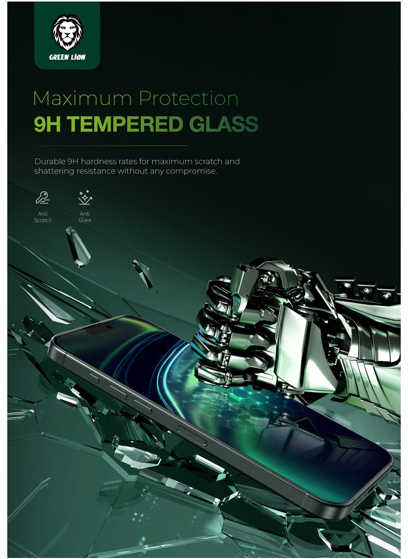 GREEN LION 9H Steave Matte Glass Protector for iPhone 16 Pro / Scratch Resistant / Ultra Hardness / Anti-Peeping / Anti Fingerprint / Grease Resistance / Full Coverage / Anti Reflective / Highly Responsive / Oleophobic Coating / 9H Tempered Glass / Durable / Maximum Protection / High Quality / Full Protection - Clear  - Image 4