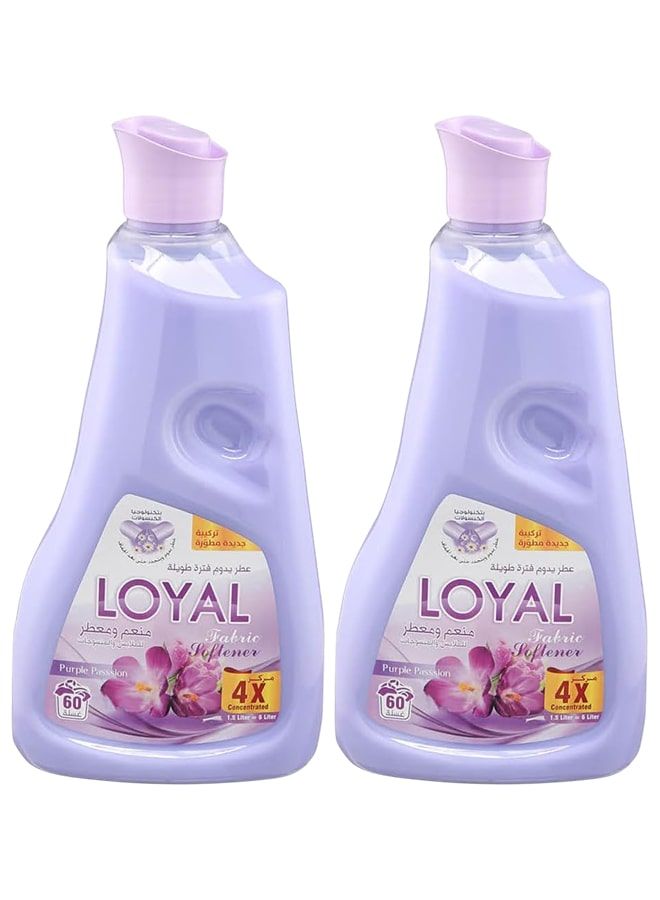 Loyal Fabric Softener And Freshner with Purple Passion Fragrance Capsule 30+30 Washes 2x750 ML