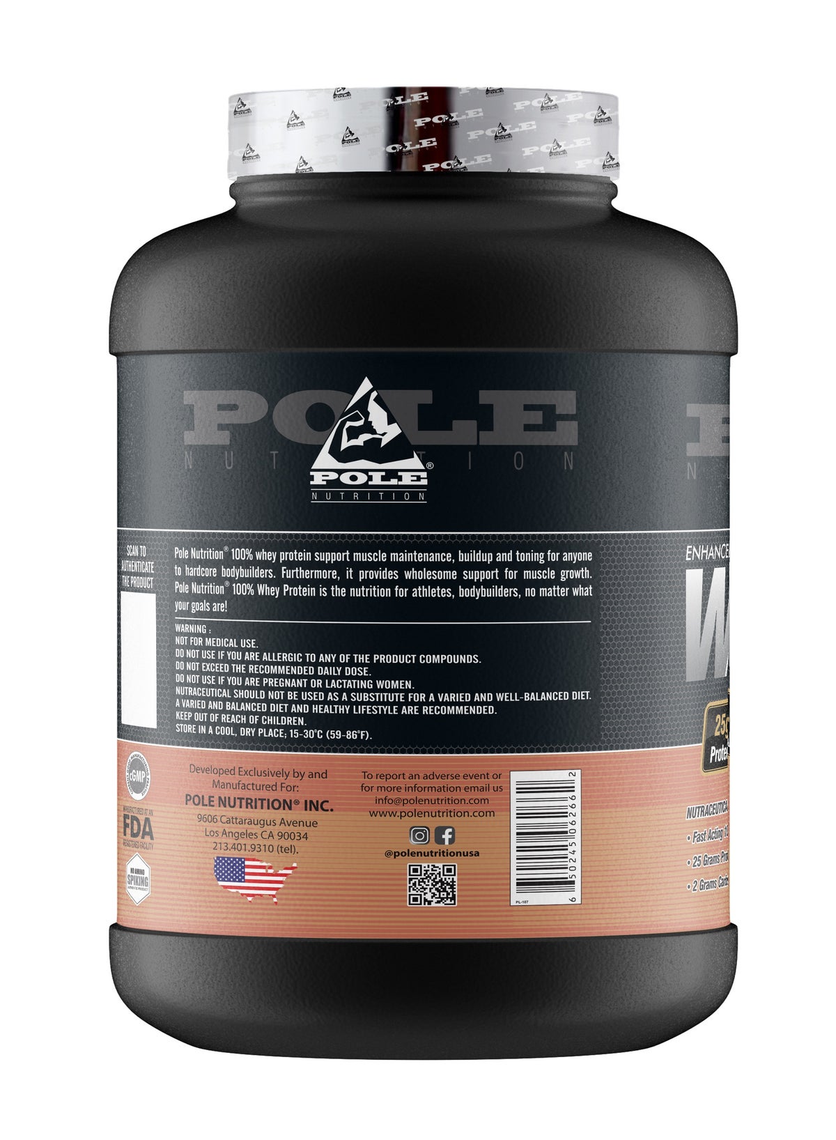 Pole Nutrition 100% Whey Protein Cafe Frappe 5lbs