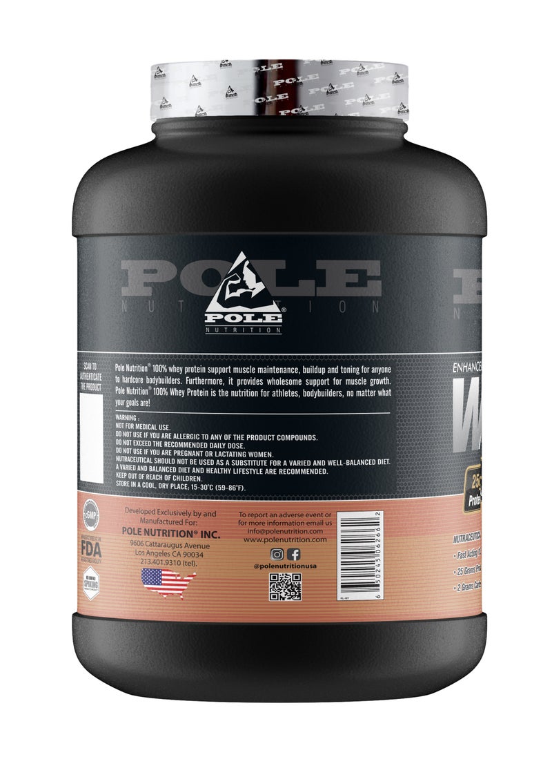 POLE NUTRITION - 100% Whey Protein, 25 Grams of Protein for Muscle Support and Recovery - Cafe Frappe, 5lbs (76 Servings) - Image 1