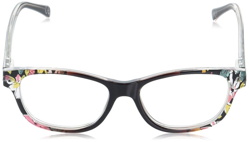 Foster Grant Sofia Vergara x Foster Grant Women's Linda Square Reading Glasses, Crystal Berry Gradient Fade to Floral Print at Endpieces, 52 mm + 1.75 - Image 2