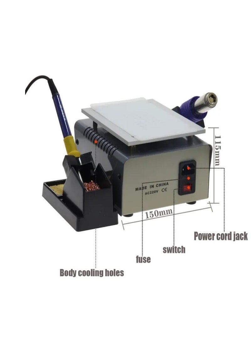 kada - KADA 9803D+ LCD Touch Screen Separator Machine Hot Air Station Soldering Iron Station3 in 1 Rework Station - Image 1