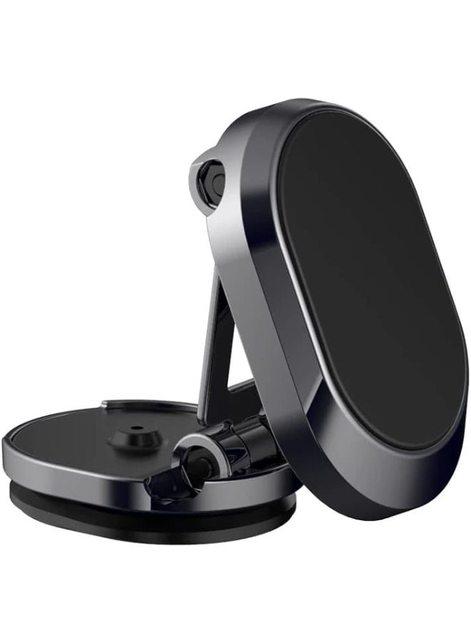 Magnetic Car Phone Holder Foldable Dashboard Cell Phone Car Mounts 360 Adjustable Rotation Mobile Magnet Holder Car Aluminum Perfect For Table Kitchen And Any Location - Image 1