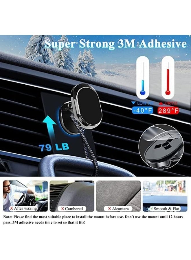Magnetic Car Phone Holder Foldable Dashboard Cell Phone Car Mounts 360 Adjustable Rotation Mobile Magnet Holder Car Aluminum Perfect For Table Kitchen And Any Location - Image 3