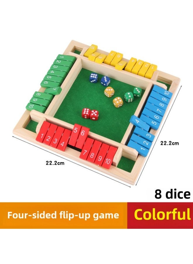 لعبة بطاقة الوجه الرقمية فئة الشطرنج لعبة منطقة الألغاز مكعبات بناء ألعاب لوحية للأطفال تدريب التفكير الرياضي من سن 3 إلى 6 سنوات - اللون: لون بأربعة جوانب "أرقام نقية على كلا الجانبين" + 8 نرد - المواصفات: 22.3*22.3*.3.5 سم - Image 1