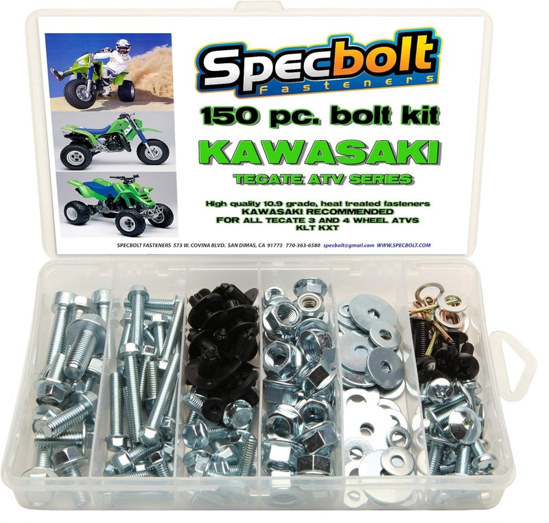 Specbolt Fasteners 150pc Kawasaki Tecate ATV Bolt Kit for Maintenance & Restoration