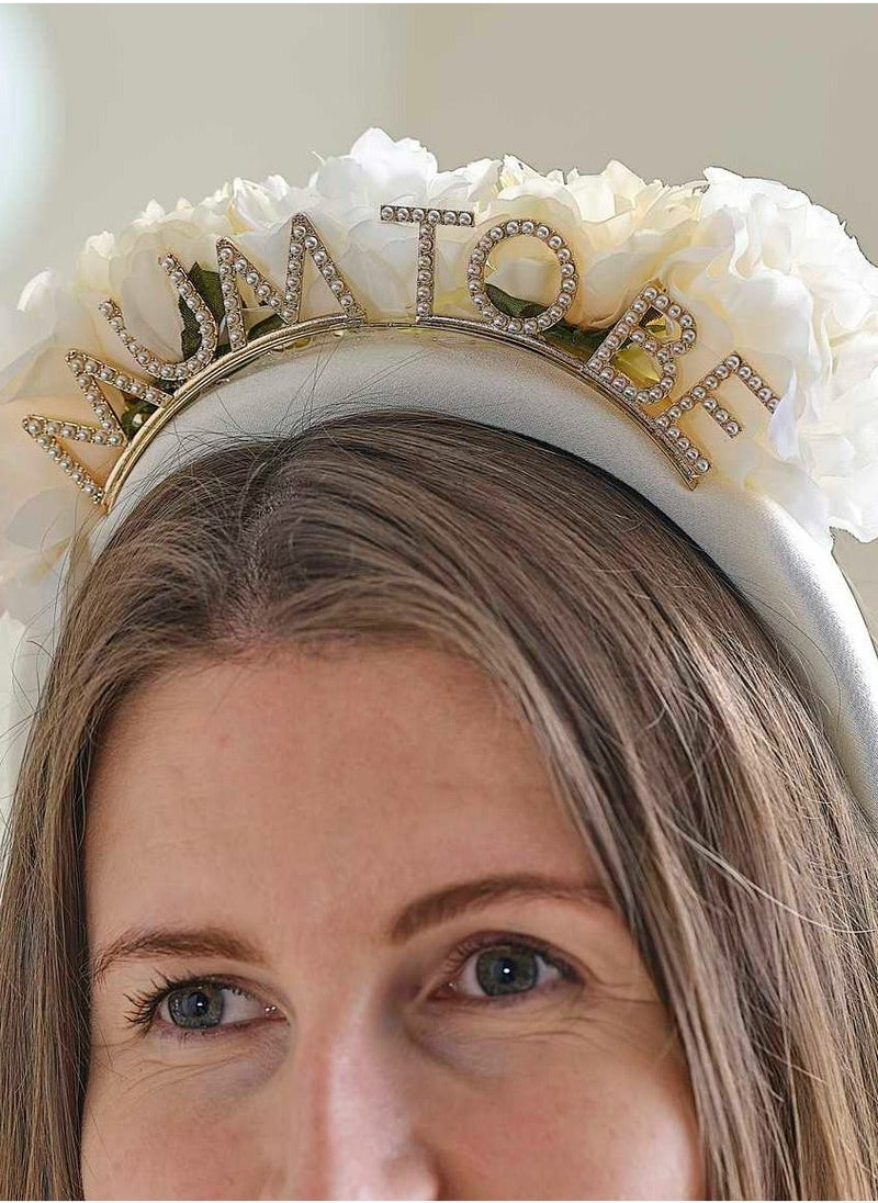 Ginger Ray Foliage and Pearls Mum to Be Headband - Image 1