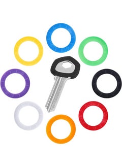 Generic Small Key Covers Tags, Bright Colored Key Caps Silicone Key Covers Elastic Key Tags Key Identifier Coding Rings, 0.8 Inch Dia Key Identifiers, 24PCS in 8 Colors Mixed Color  - Image 1