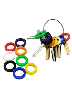 Generic Small Key Covers Tags, Bright Colored Key Caps Silicone Key Covers Elastic Key Tags Key Identifier Coding Rings, 0.8 Inch Dia Key Identifiers, 24PCS in 8 Colors Mixed Color  - Image 2