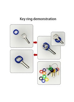 Generic Small Key Covers Tags, Bright Colored Key Caps Silicone Key Covers Elastic Key Tags Key Identifier Coding Rings, 0.8 Inch Dia Key Identifiers, 24PCS in 8 Colors Mixed Color  - Image 4