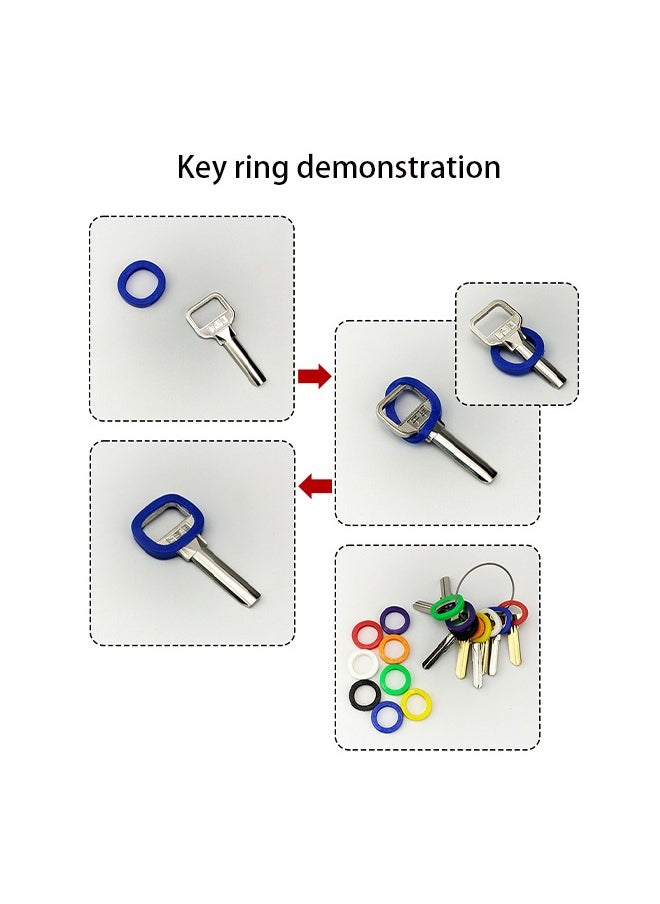 Generic - Small Key Covers Tags, Bright Colored Key Caps Silicone Key Covers Elastic Key Tags Key Identifier Coding Rings, 0.8 Inch Dia Key Identifiers, 24PCS in 8 Colors Mixed Color - Image 1