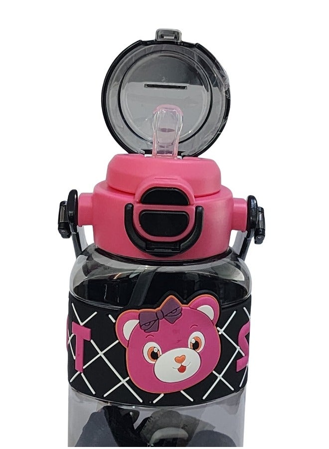 Happy Home 600ml Healthy Premium Quality Kids Water Bottle Acrylic Children's Cup Portable Kids Water Bottle with Straw, Fashion Design Large Capacity BPA Free Water Bottle for School, Shopping, Sports, Travel  - Image 4