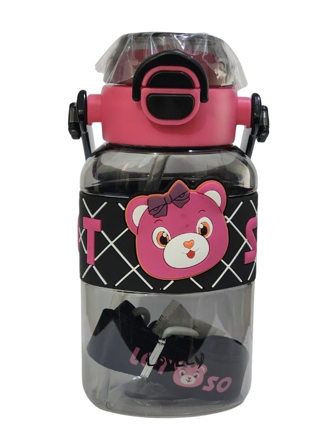 Happy Home 600ml Healthy Premium Quality Kids Water Bottle Acrylic Children's Cup Portable Kids Water Bottle with Straw, Fashion Design Large Capacity BPA Free Water Bottle for School, Shopping, Sports, Travel  - Image 3