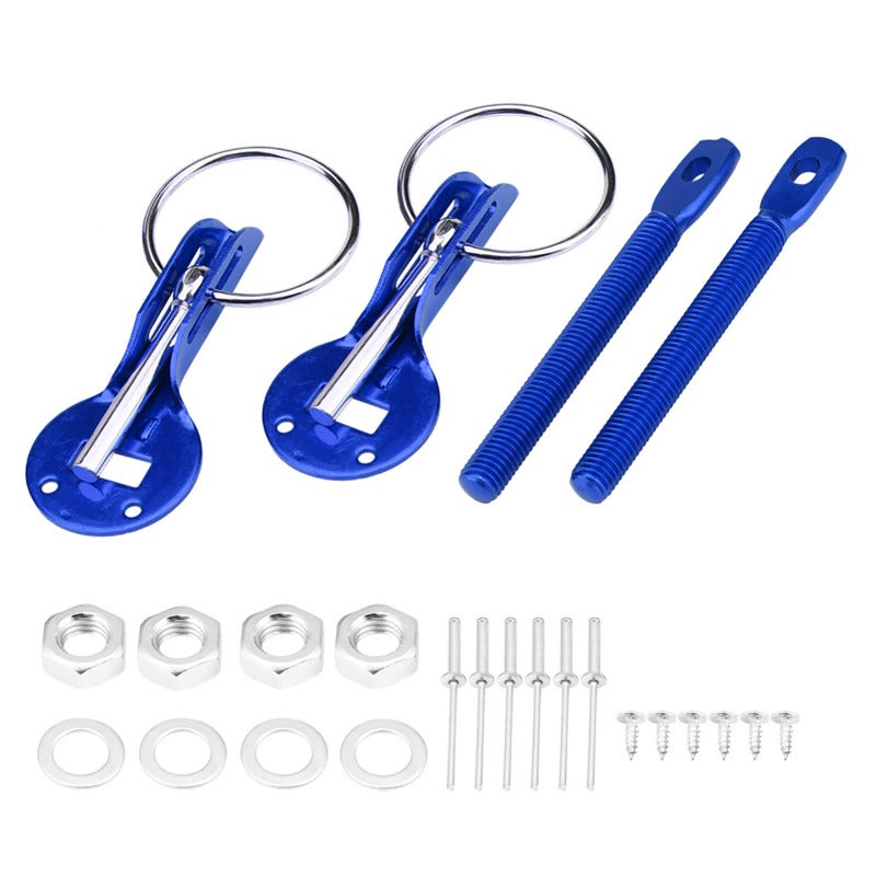 Blue Vehicle Hood Lock Latch - Universal Fit Racing Sport Accessory for High Speed Racing, Daily Driving, Engine Bay Security - Image 1