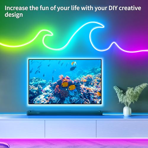 segrass 100FT RGB LED neon Rope Lights LED neon Lights with Remote/APP Control 24V IP65 Waterproof Flexible Neon LED Strip Lights for Bedroom Room Outdoors Decor（2 Rolls of 50ft） - Image 3