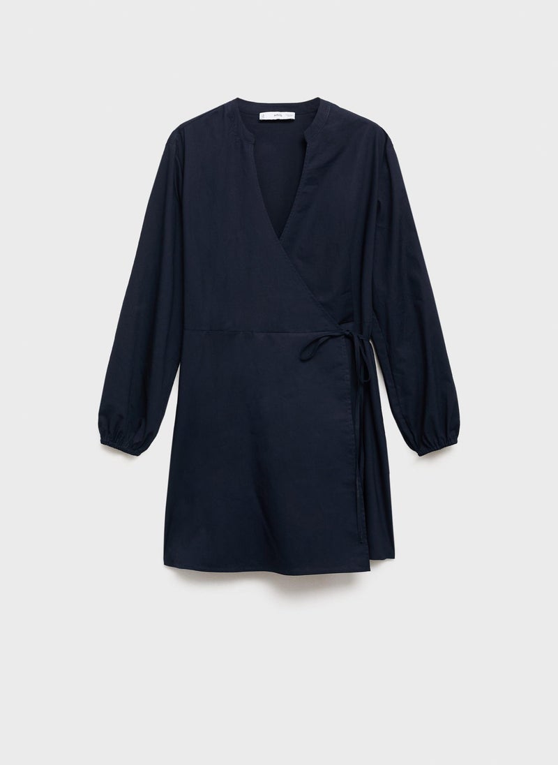 MANGO Cotton Wrap Dress  - Image 5