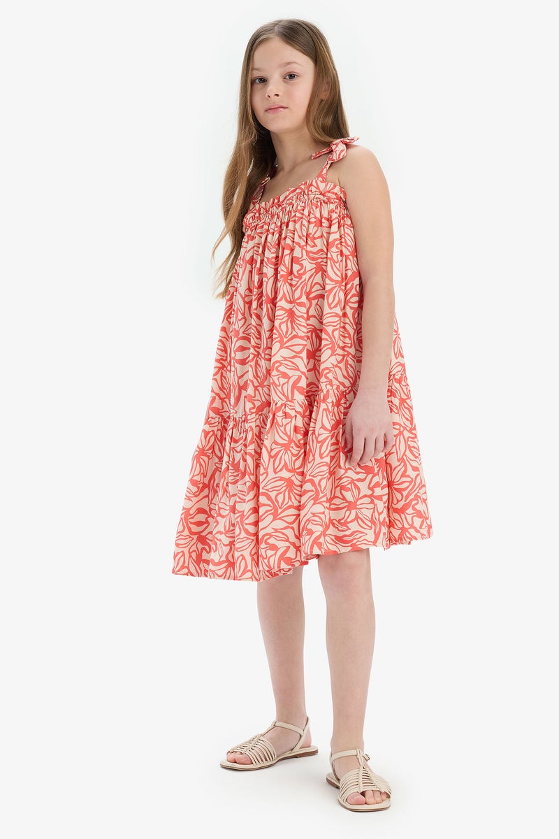 DeFacto Red Girl Girl Floral Strap Dress Casual - Image 2