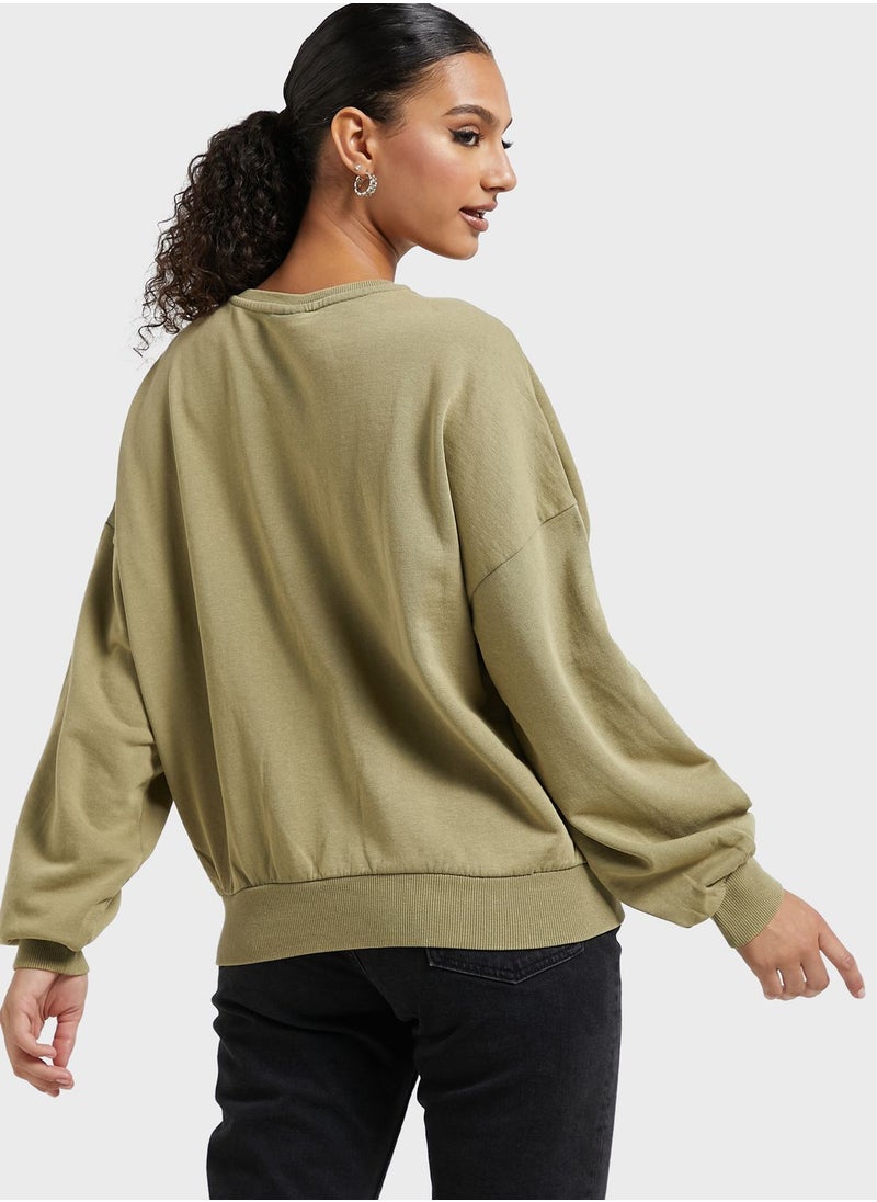 ONLY - Crew Neck Graphic Detail Sweatshirt - Image 1