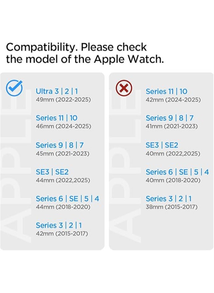 Spigen DuraPro Armor band for Apple Watch Band for Apple Watch Ultra 3/2/1 (49mm), Series 11/10 (46mm),Series 9/8/7 (45mm), Series SE2/6/SE/5/4 (44mm) and Series 3/2/1 (42mm) Durable Metal Connector Band - Mil Green - Image 2