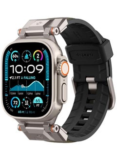 DuraPro Armor band for Apple Watch Ultra 2 / Ultra 49mm, Series 9/8/SE2/7/6/SE/5/4/3/2/1 45mm/44mm/42mm Durable Metal Connector Band - Military Green