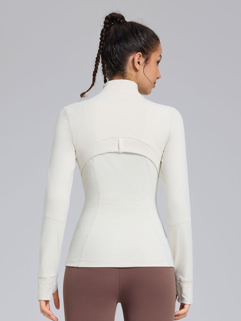Lululemon Define Jacket: Women Stand Collar Zip Up Workout Jacket, Slim Fit Athletic Yoga Jacket with Thumb Holes & Zipper Pockets for Gym Running Training - Image 3